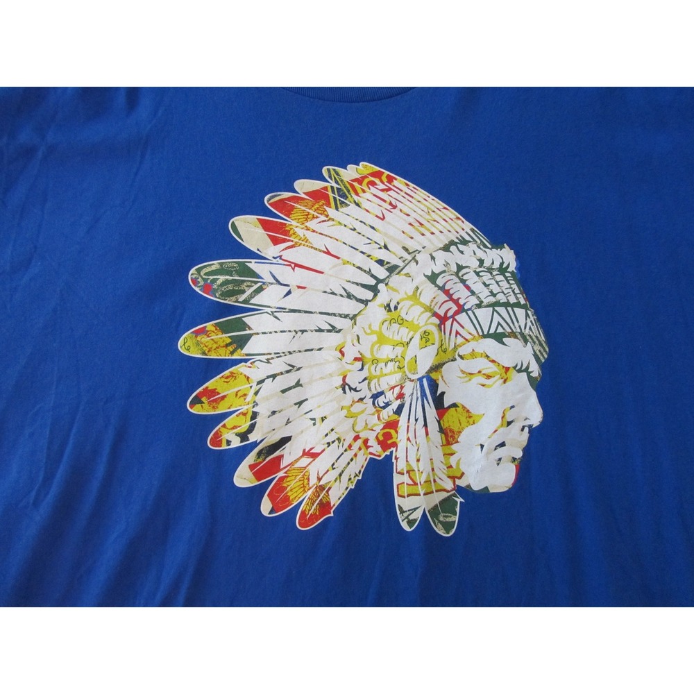 Hustle Gang Mens 3XL Royal Blue Graphic T-Shirt Chief Headdress Streetwear Tee